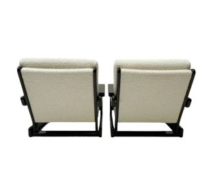 Mid-Century Modern Wenge Lounge Chairs with Bouclé Upholstery, 1970s
